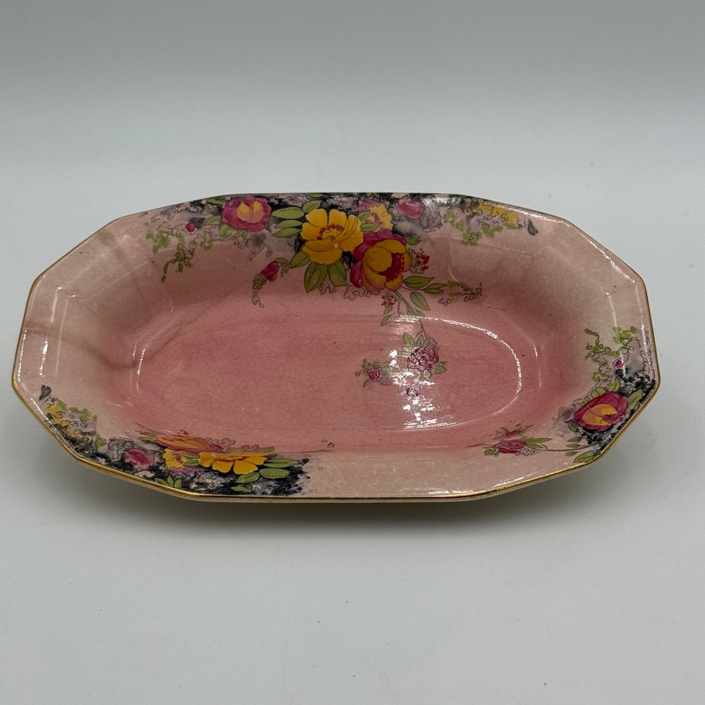Royal Winton Grimwades Pink Floral Chintz Octagonal Dish **See Pictures Pls